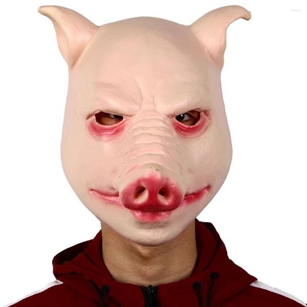 Вечеринка поставляет свинью головную маску Хэллоуин ужас животные причудливые платья.