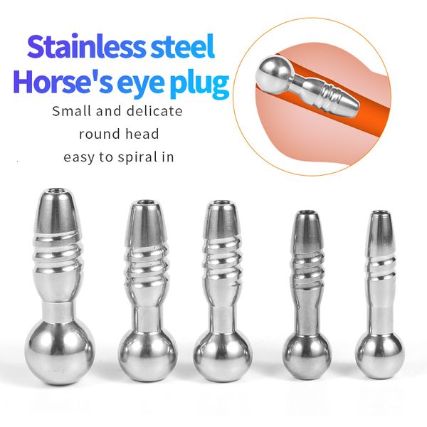 Juguetes para adultos Acero inoxidable Metal Bullet Penis Plug Dilatación uretral Horse Eye Stick Estimulación para hombres BDSM Sex Shop 18 230824