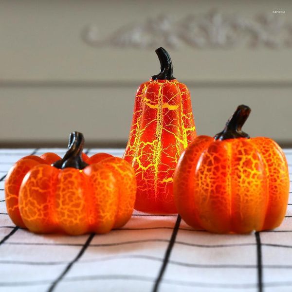 Flores decorativas de Halloween brilhando a bateria operada por bateria operada decorações de abóbora para o ornamento da escola secundária de outono