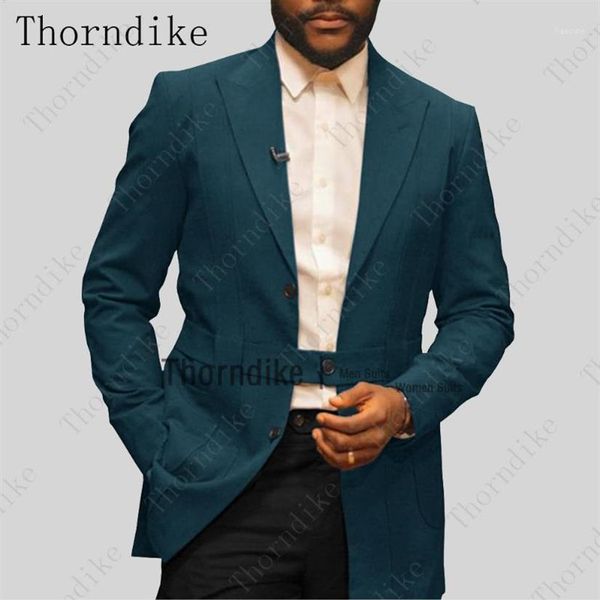 Thorndike Kostüm Homme Teal Summer Beach Party Prom Bräutigam Smoking Hochzeit Terno Maskulino Slim Fit Mann Blazerjacket Belthose1277Q