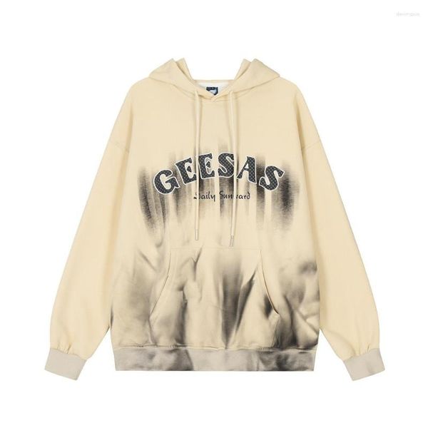 Herren Hoodies Patch Sticked Letter Spray Malted Männer und Frauen loser Pullover Mantel lässig Kapuze -Sweatshirt