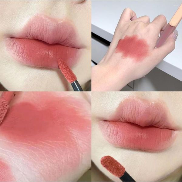 Pugna di lucidala labbra Prutta viola Silky Lipstick liquido liscio Lipsticcio idratante I idratante rosa rosa di lunga durata per il trucco a tinta sexy estetico