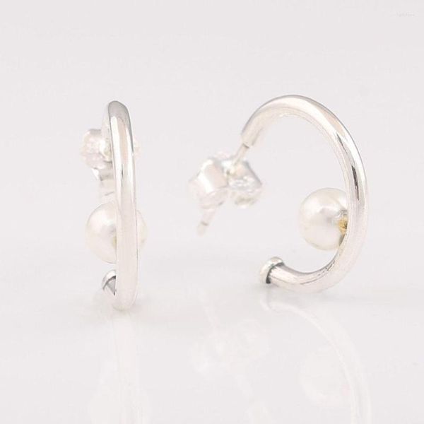 Brincos de garanhão autêntico S925 Silver Contemporary Pearls for Women Wedding Gift Fit Lady Fine Jewelry