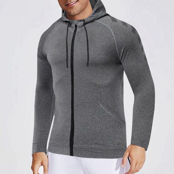 Jackets masculinos Capat de capuz fino Capas de trechos de estiramento de fitness Desgaste do zíper do zíper 2023 Primavera e outono