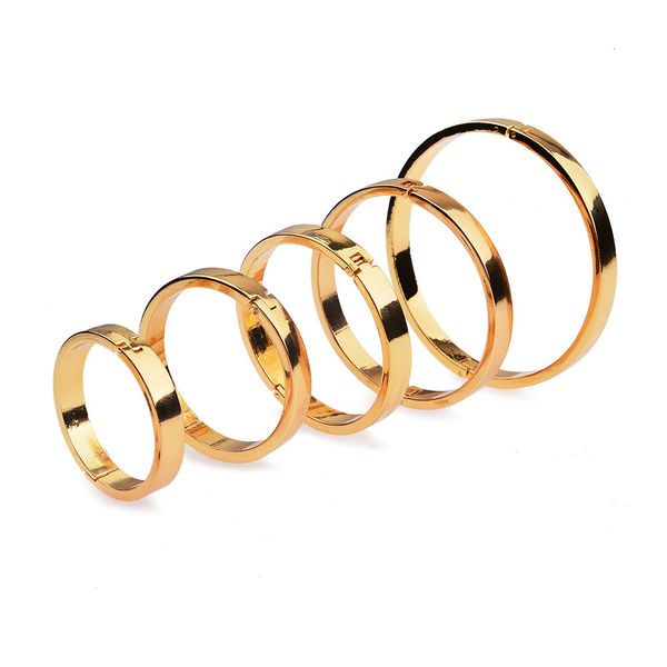 Cockrings 5 tamanho ouro metal galo anel pênis adulto sexo homem retardado ejaculação bloqueio sêmen atraso anéis brinquedo para homens 230824