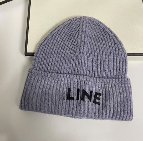 Boné de lã de outono com letras, chapéu de malha, chapéu chinês, marca de moda, gorro quente para homens e mulheres, moda