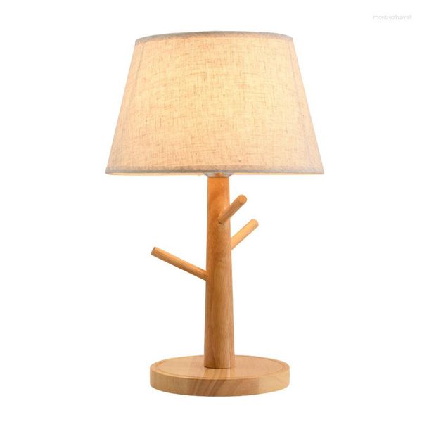 Tischlampen Einfache moderne hölzerne Schlafzimmer Nacht Dimmbare Lampe Hochzeit Massives Holzstudium