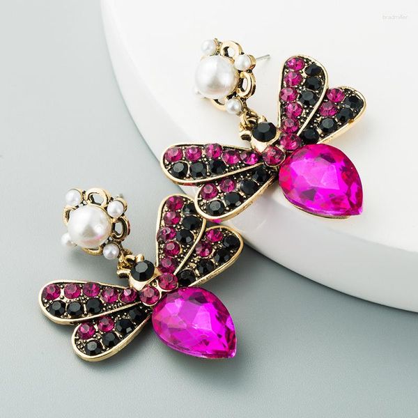 Dangle Ohrringe Böhmen Böhmen Honigbiene Perle eingelegtes Farbversestone Multi -Storey gehobene Luxus -Mauerwerks -Set für Frauen