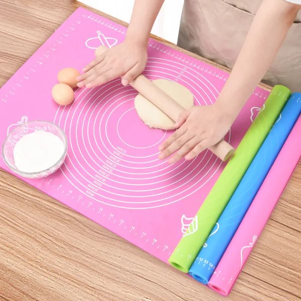 Backmatte Silikonpolsterblatt Backmatte zum rollenden Teigpizza-Teig Teig-Makerhalter-Küchenwerkzeug 40x30 cm Au24
