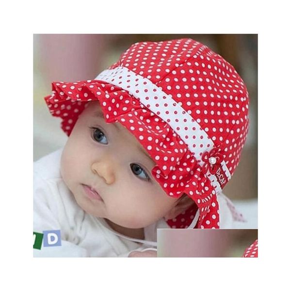 KAPS HATS KADINLARI YÜRÜYÜCÜLER BIYK BIYL SUN HAT Polka Dot Çiçek Kovası Kap Bowknot İnci G593 DOLDUR TESLİMİ DOĞRULUK AKSESUARLARI DHP4Z