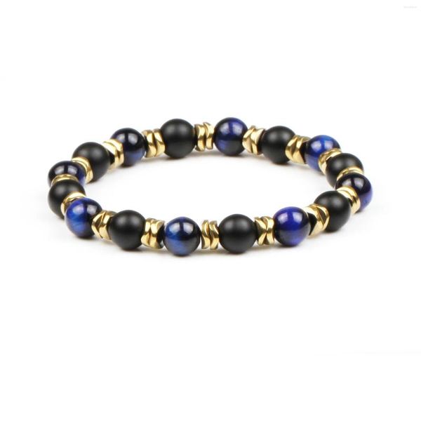 Strand Trendy Natural Stone Tiger Eye/Lapis Laszuli/AGate Luxury Men Bracelet 8mm Choffis