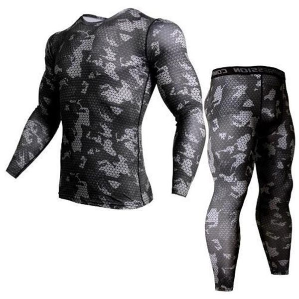 2 шт. Справочный костюм Men Compression MMA с длинным рукавом