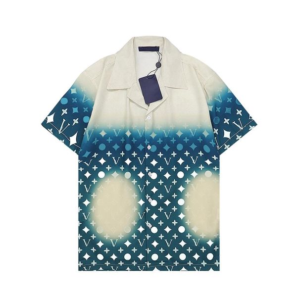 Camisetas masculinas designers tshirts moda havaí estampa floral camisa de boliche casual masculino calças de manga curta tamanho m-324p