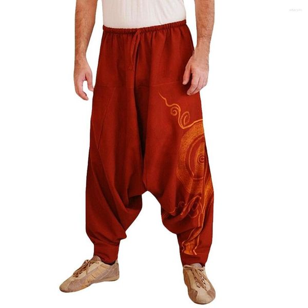 Pantaloni maschili uomini stampato etnico in tuta casual sport sport yogy strad Street solido harajuku pantalones