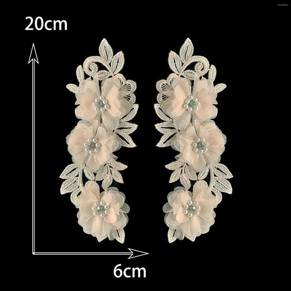 Laço de laço de tecido Flor Diy Colar falso para mulheres Floral Lace Costura Apliques de decote artesanal Acessórios