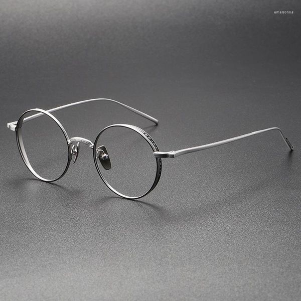 Occhiali da sole cornici di alta qualità in titanio arrotondati di titanio da uomo donna per occhiali retrò vintage retrò occhiali da prescrizione