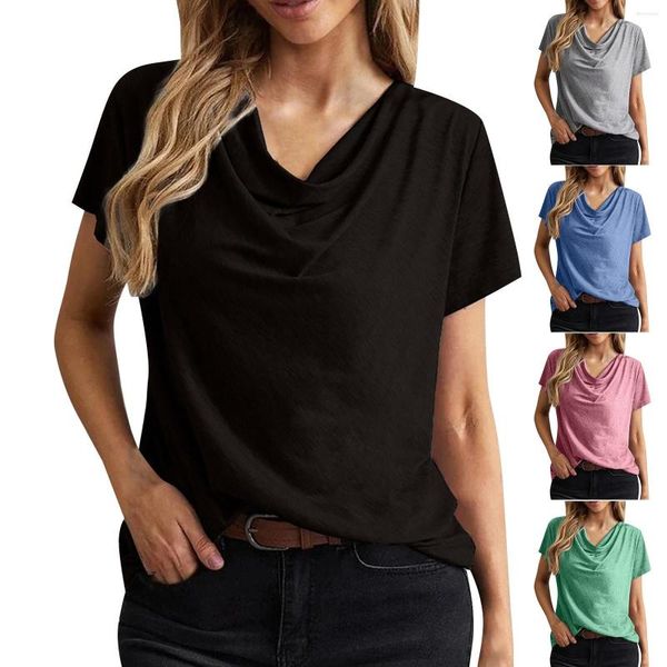 Magliette da uomo personalità a colori solidi maniche corte casual maniche semplici e squisite 3x camisole per donne in chiffon top