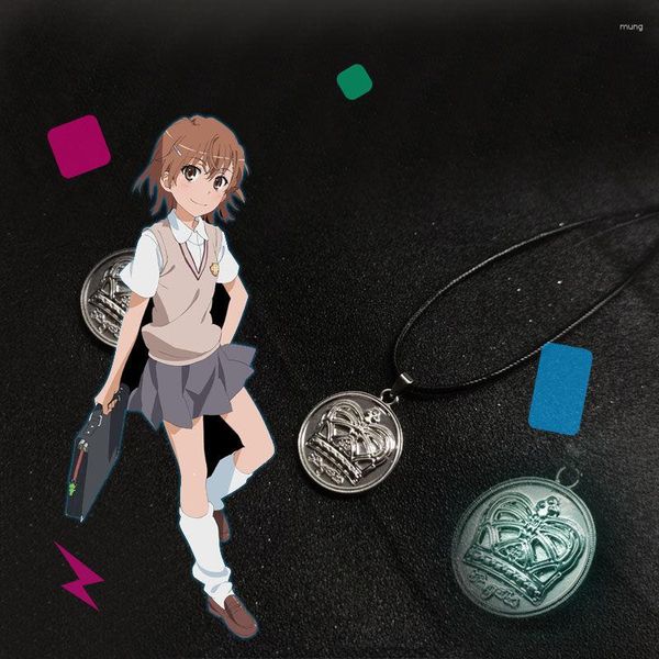 Correntes uma certa colar científica de colar de raiva de anime colares de noivas misaka mikoto jóias de joias de joias prateadas colares inoxidáveis