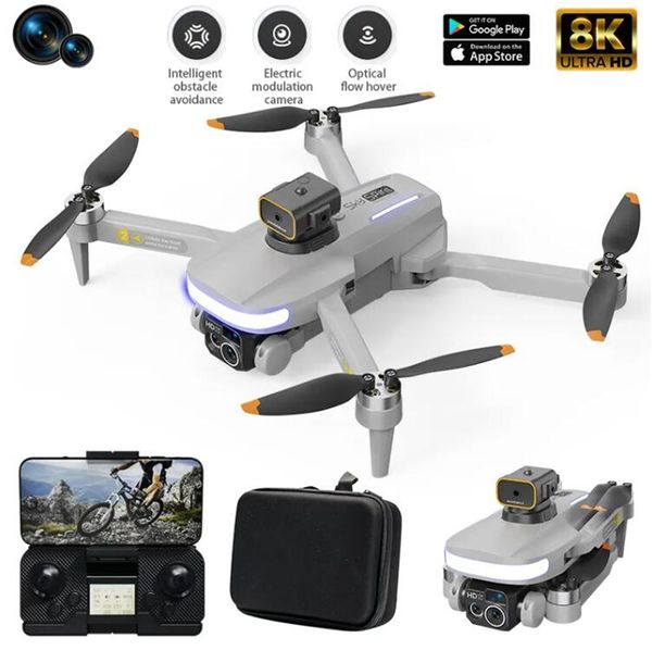 Novo drone P14 Mini RC com câmera HD Evitar resistência ao fluxo óptico Posicionamento GPS Drone No Brush Boy Boy Toy Gift