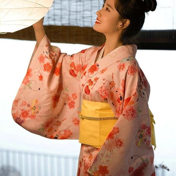 Ethnische Kleidung weibliche Yukata -Frauen Haori Japan Geisha Kostüm Obi National Kleid Japanisch Kimono traditioneller Cosplay Ta473