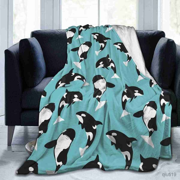 Decken Killerwal Orca werfen Decke weiche Decke warme dünne Quilt für Home Bett Couch Blechbetten für Kinder R230824