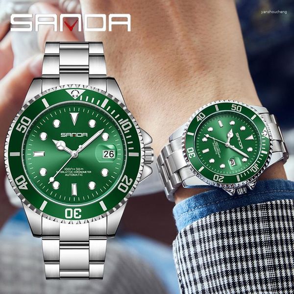 Relógios de pulso Sande top Brand Men's Automatic Mechanical Watch impermeável