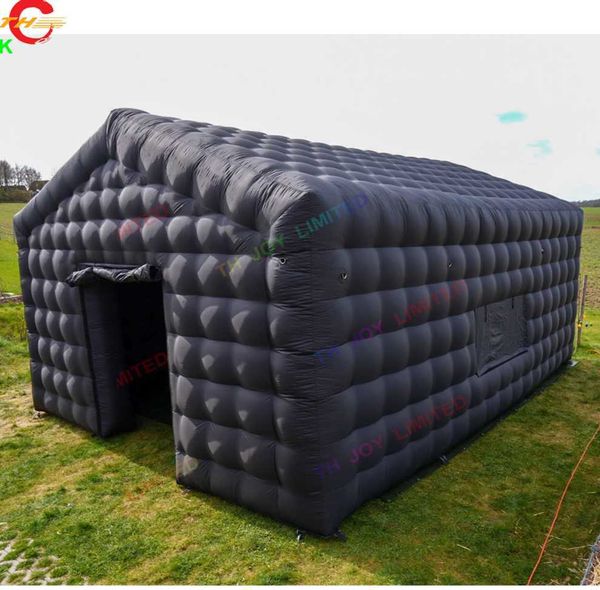 wholesale (23x16,5x15ftH) Attività all'aperto Nave ad aria libera Commerciale Nero Portatile Illuminazione da discoteca a LED Tenda da night club mobile Tenda gonfiabile per feste a cubo con luce