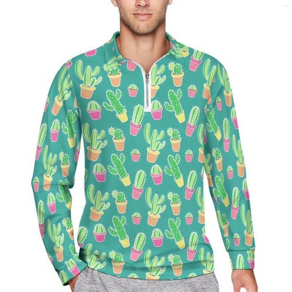 Polos da uomo NEON CACTUS POLO CAMITTRE AUTOTUNG PIANTE CINETTE CHE SCAPRIA CAPPANTE CASA CHUADLE COLLARE LUNGA Y2K Magliette di grandi dimensioni