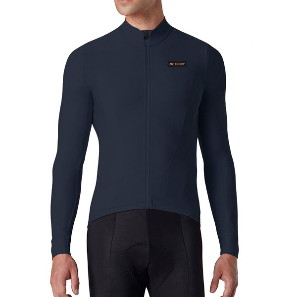Camisas de ciclismo Tops RISESBIK Pro Race Fit Thermal Fleece Bike Jacket Mens Jersey Manga Longa Roupas de Inverno Leve 230824