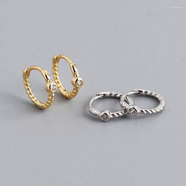 Hoop Ohrringe 925 Sterling Silber Geometrisches Twisted Seil für Frauen Mode Retro Creative Party Schmuckaccessoires