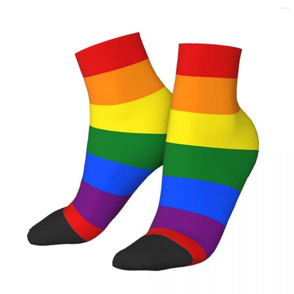 Meias masculinas Orgulho gay Fla caminhada 3D Print Boy Girls Meio-Calf Meia