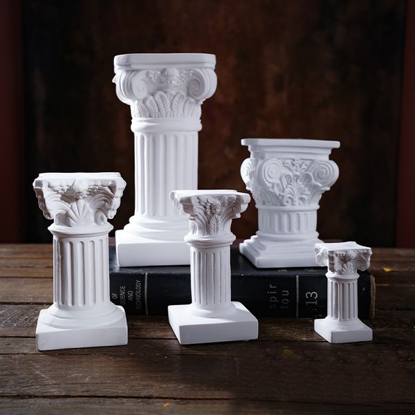 Objetos decorativos Figuras de tamanho grande pilar romano coluna grega estátua pedestal castlestick stand escultura em casa cenário de jardim da sala de jantar 230823