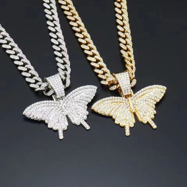 Moda clássica de diamante colares de pingente de diamante para mulheres elegantes colar de medalhas de altamente qualidade chains jóias de jóias de girlas de butterfly cinto de borboleta broca