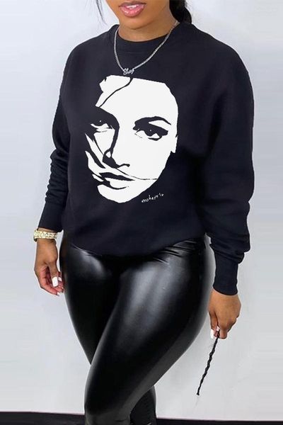 Damen Hoodies Gotoola Urban Leisure Daily Pendler Persönlichkeit Trend Mode gedrucktes Design Cool Long Sleeve Pullover für Frauen 2023