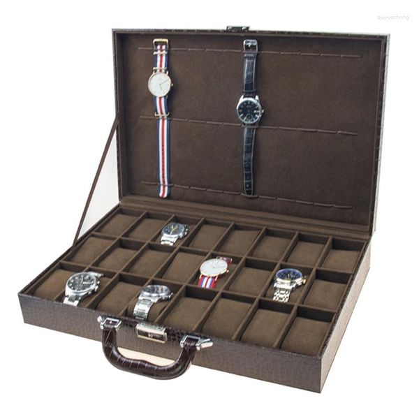 Scatole d'oro 36 slot slot in pelle di deposito in pelle collezione di valigie per la raccolta di gioielli Organizzatore con un ampio spazio chiave