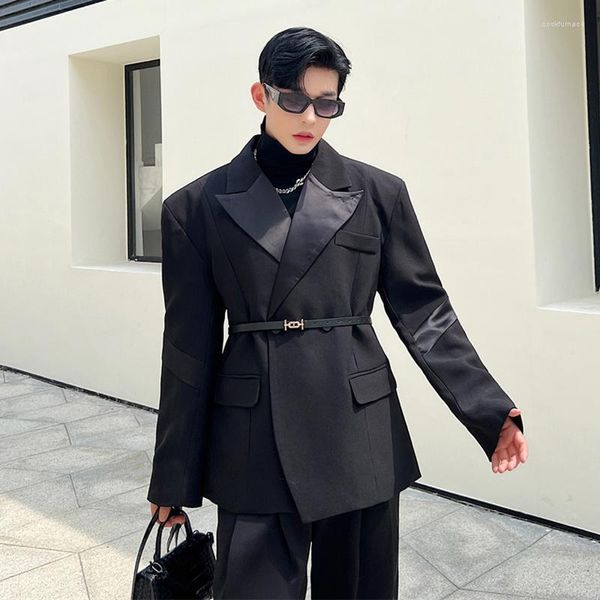 Ternos masculinos Syuhgfa estilo coreano Handsome preto terno elegância masculino blazers sólido cor de personalidade de moda de moda de moda casaco