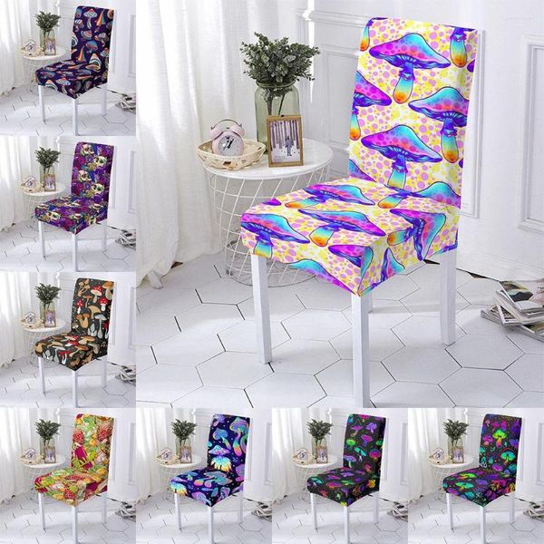 Camas de cadeira capa de cogumelo de capa de estiramento 3D de capa de assento anti-Dirty para sala de jantar