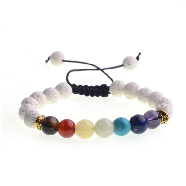 Strand Ashmita 2023 7 Chakra White Volcanic Stone Bracciale Man Fashion Regali per perle da ragazza