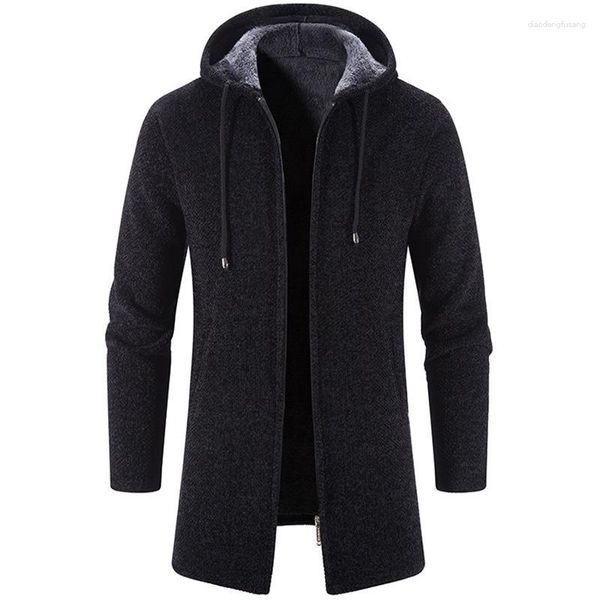 Maglioni maschili autunno e inverno inverno Cashmere calda con cappuccio cardigans Chenille esterno cappotto a vento vestiti maschili causali