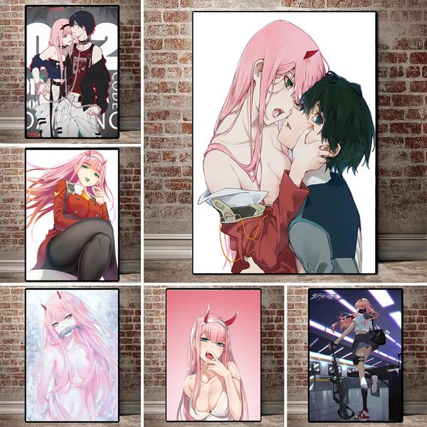 Картины японские аниме -плакаты Дорогой в Franxx 002 Canvas Painting Anime Decor Wall Art Picture для гостиной домашней декор 230823
