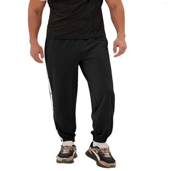 Мужские брюки Мужские брюки по баскетболу с высокой сплиткой Snap Snap Bottoms Deal Casual спортивные тренировки Wathpa3437