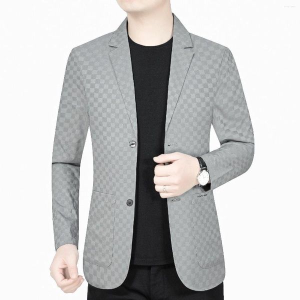 Ternos masculinos 2023 Spring Autumn Blazer Business Business Jacket Handsome Moda Slim Brand Taoding Dress Top Blazers Tops Z03