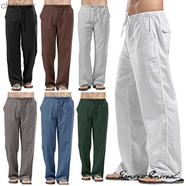 Mode Herren Leinen Breite Hosen Koreanische Hosen Oversize Sport Streetwear Männlichen Frühjahr Yoga Hosen Casual Männer Kleidung JogginghoseLF20230824.