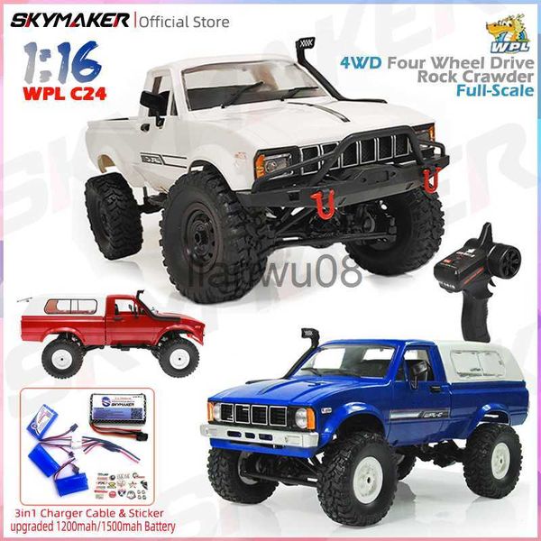 Electric/RC CAR WPL C24 Полномасштабный RC CAR 24G 4WD ROCK CRAWLER Electric Buggy Track Truck Светодиодный свет на дороге 116 для детских подарков Toys X0824