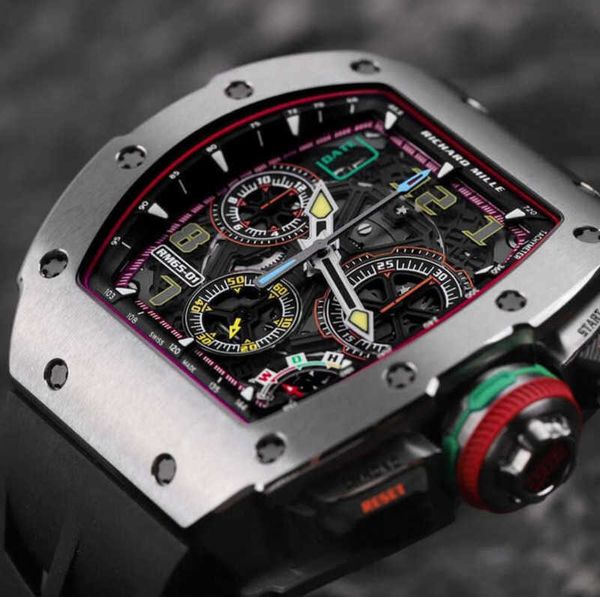 Designer de luxo richaer mileres piloto quartzo pulso relógio suíço série Rm65-01 titânio metal com cartão segurança xu5io