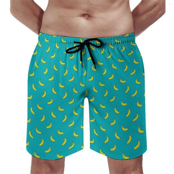 Shorts Shorts Summer Board Banana Stampa Sport Green Giallo Pattern Pantaloni Short Short Trunks a secco veloce Trunks di grandi dimensioni