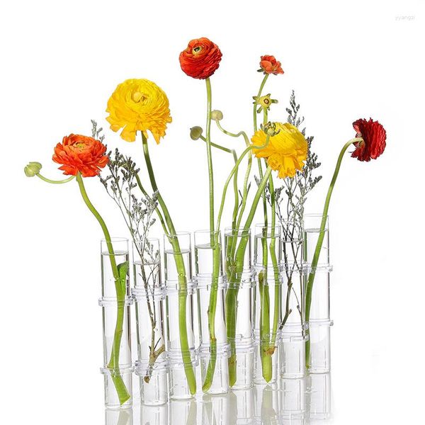 Vazolar Menteşeli çiçek cam vazo test tüpü yaratıcı bitki tutucu hidroponik konteyner oturma odası ofis yemek masası çiçek ev dekor