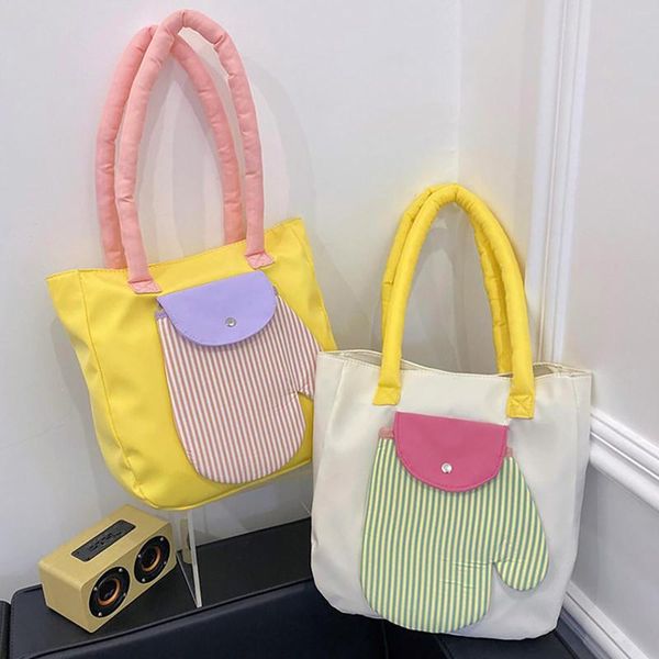 Bolsas de noite moda Bolsa de ombro fofa Multi camadas luvas coloridas de lona leve para o aluno casual para aluno diariamente