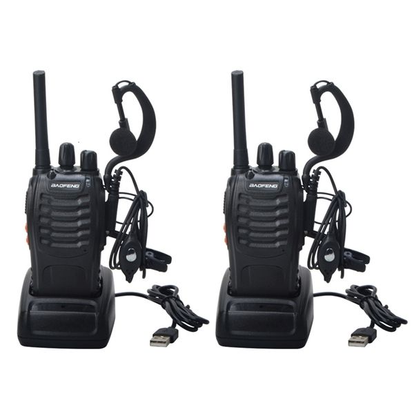 Walkie Talkie 2pcs Baofeng BF 88E PMR 0 5W 16Ch UHF 4 00625 4 19375MHz 12 5 kHz Kanaltrennung mit USB -Ladegerät Headset 230823