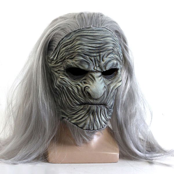 Masches per feste Movie White Hair Night King Latex Mask Maschera di Halloween Costume Maschera per feste 230823